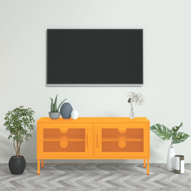 vidaXL TV Stand TV Unit Sideboard Home TV Console Media Unit Cupboard Steel-8