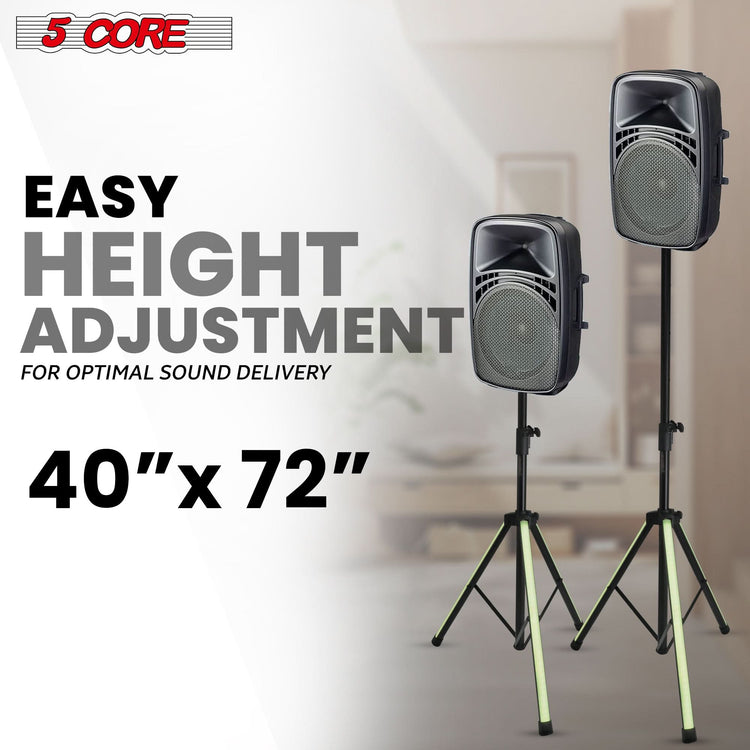 5Core Speaker Stand Tripod w RGB Lights Adjustable 72 Inch DJ Studio Monitor Stands-1