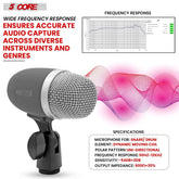 5 Core Snare Microphone XLR Wired Uni Directional Tom Drum and Other Musical Instrument Mic GRAY-1