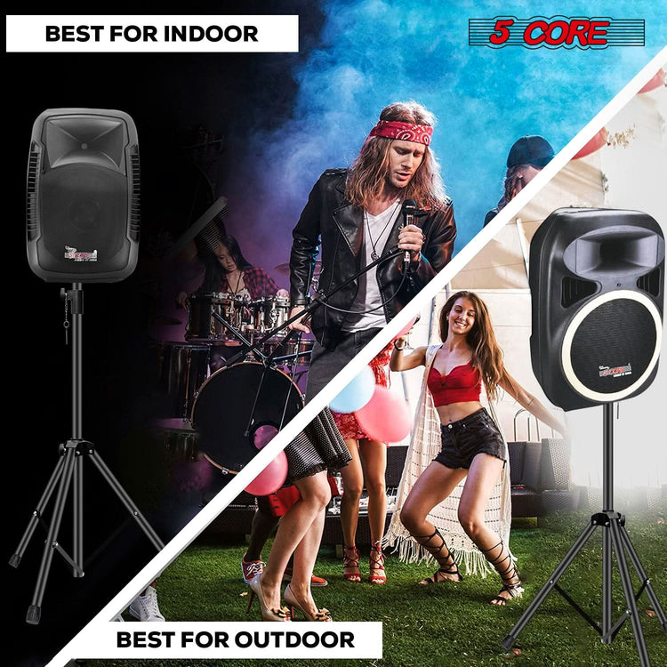 5 Core Speaker Stand Height Adjustable PA DJ Tripod Studio Monitor Stands w 35mm Compatible Insert-3