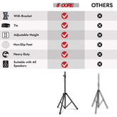 5 Core Speaker Stand Height Adjustable PA DJ Tripod Studio Monitor Stands w 35mm Compatible Insert-4