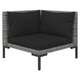 vidaXL 7 Piece Patio Lounge Set with Cushions Poly Rattan Dark Gray-3