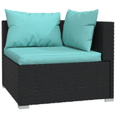 vidaXL 9 Piece Patio Lounge Set with Cushions Poly Rattan Black-1