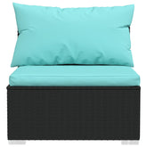 vidaXL 9 Piece Patio Lounge Set with Cushions Poly Rattan Black-4