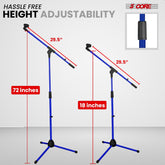 5Core Tripod Mic Stand 2Pcs Adjustable Holder Floor Microphone Boom Arm-1